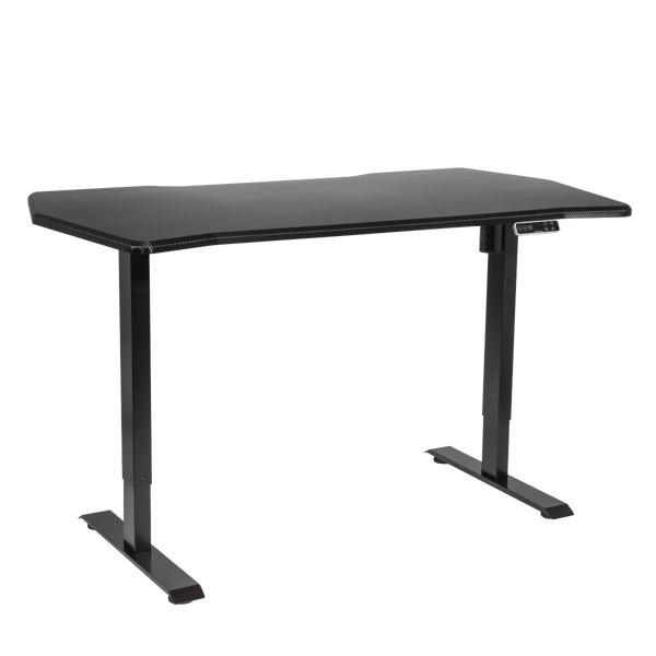 Carbon Fibre Effect Electric Height Adjustable Standing Desk with Memory, Quiet, 1400 x 700mm
