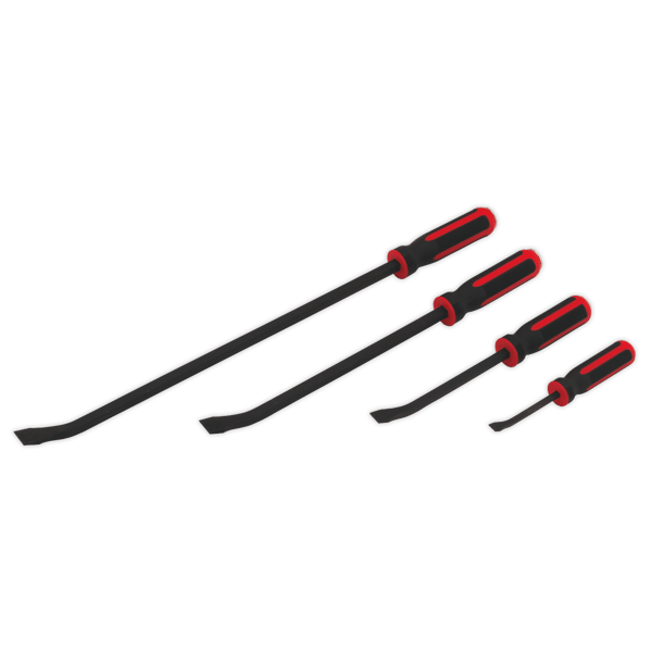 Heavy-Duty Angled Pry Bar Set with Hammer Cap 4pc