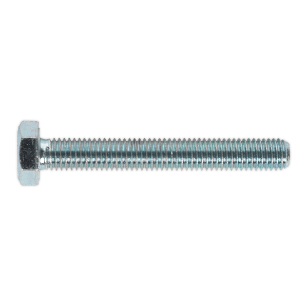 8.8 Zinc Plated HT Setscrew M10 x 75mm, DIN 933 - Pack of 25