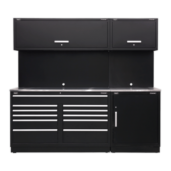Storage System with Stainless Worktop 2.33m