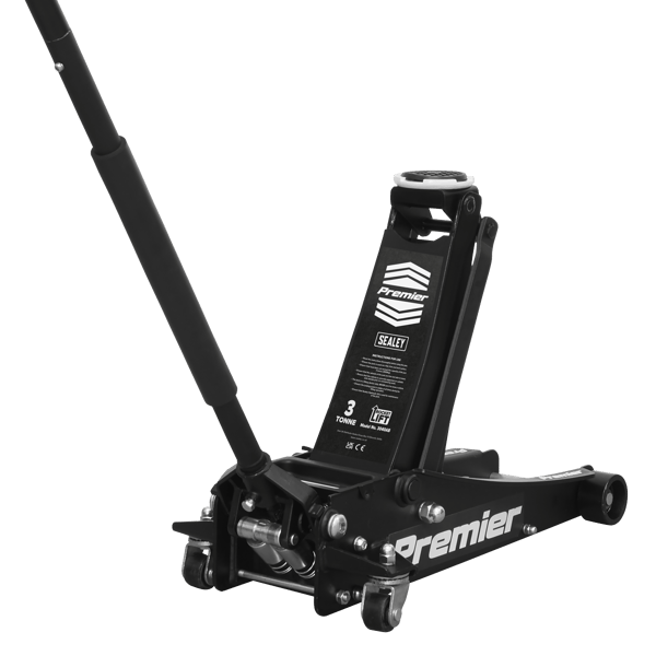 Low Profile Trolley Jack with Rocket Lift 3 Tonne - Black