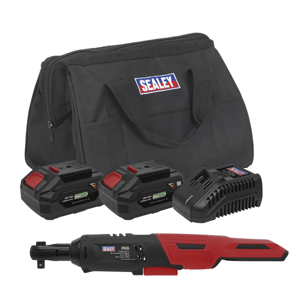 SV20 Series 3/8"Sq Drive Cordless Ratchet Wrench Kit 60Nm 20V 4Ah - 2 Batteries