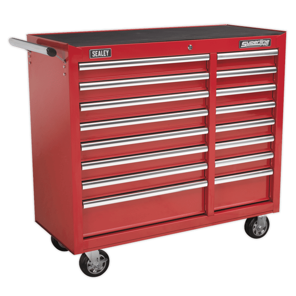 Superline PRO(R) Heavy-Duty Rollcab 16 Drawer - Red