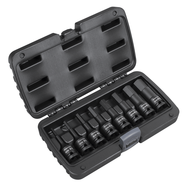 Hex Impact Socket Bit Set 1/2"Sq Drive 8pc