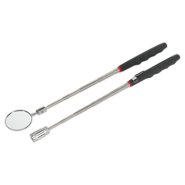 Siegen Telescopic Magnetic LED Pick-Up Tool & Inspection Mirror Set 2pc