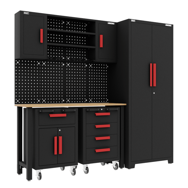 American PRO(R) Complete Garage Storage System with 2 Mobile Trolleys