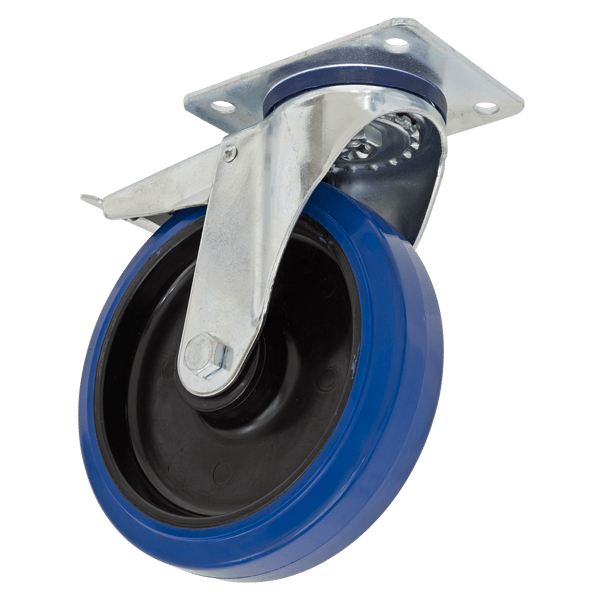 160mm Castor Wheel with Swivel Plate & Total Lock