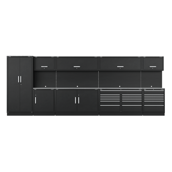 Storage System with Stainless Worktop 5.58m