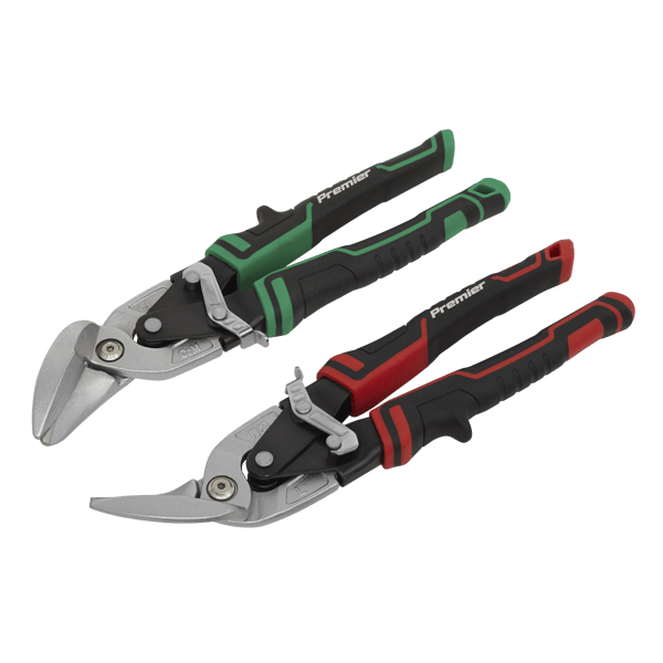 High Leverage Offset Aviation Tin Snip Set 2pc