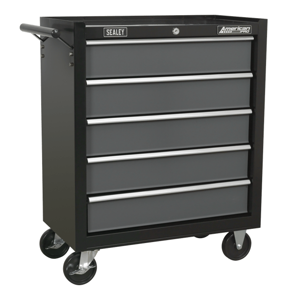 American PRO(R) Rollcab 5 Drawer - Black/Grey