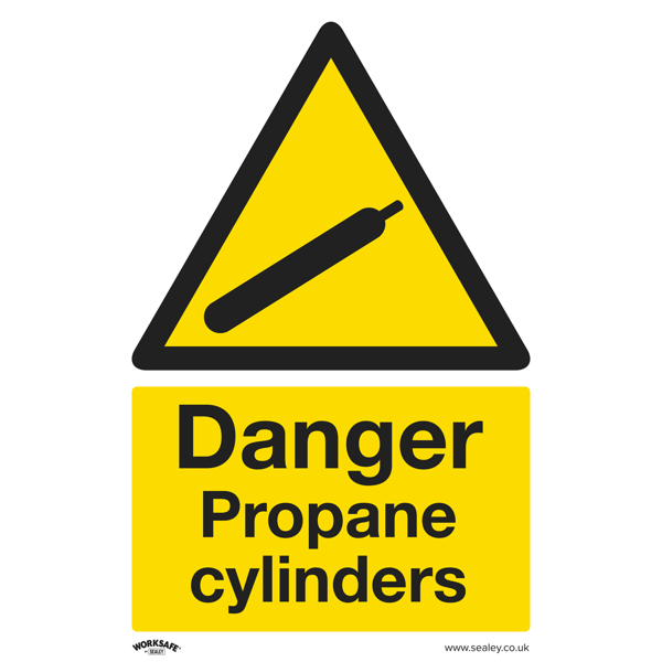 Danger Propane Cylinders Safety Sign - Self-Adhesive Vinyl