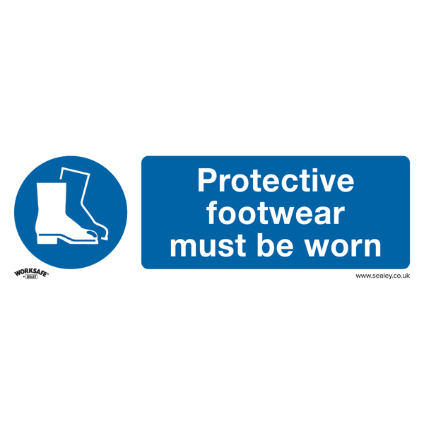 Protective Footwear Must Be Worn Safety Sign - Self-Adhesive Vinyl