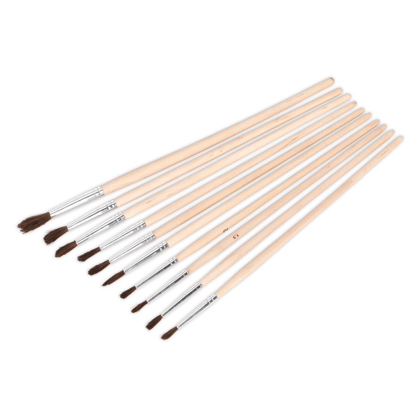 Touch-Up Paint Brush Assortment with Wooden Handle 10pc