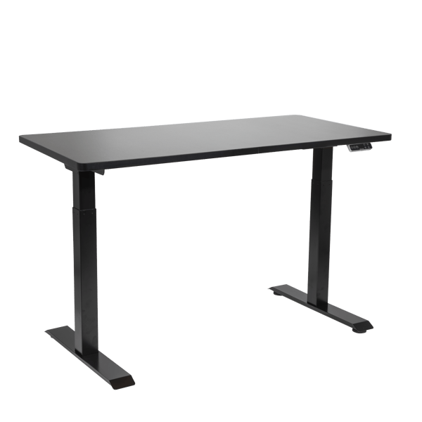 Black Electric Height Adjustable Standing Desk, 1400 x 700mm Dual Motor 100kg