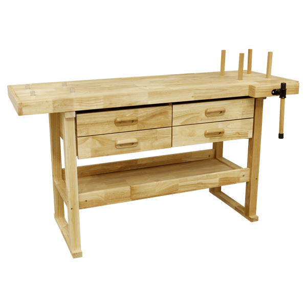 Woodworking Bench with 4 Drawers