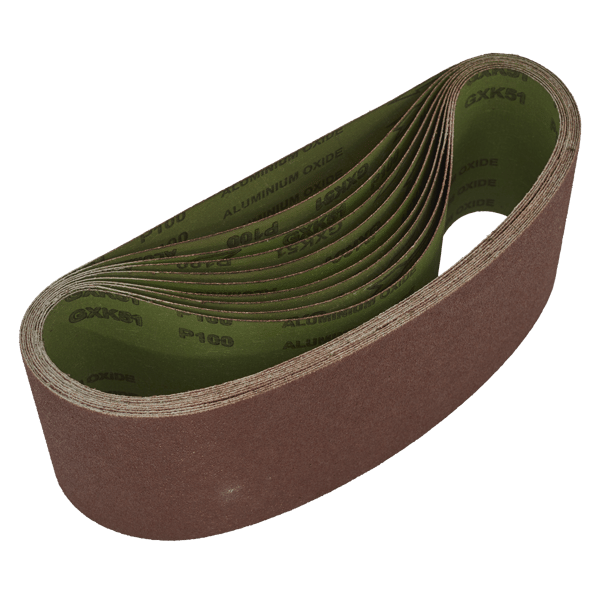 100 x 610mm Sanding Belt 100Grit - Pack of 10