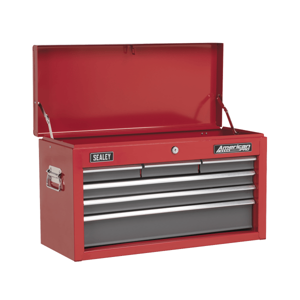 American PRO(R) Topchest 6 Drawer - Red/Grey