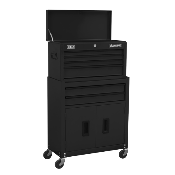 American PRO(R) Topchest & Rollcab Combination 6 Drawer - Black