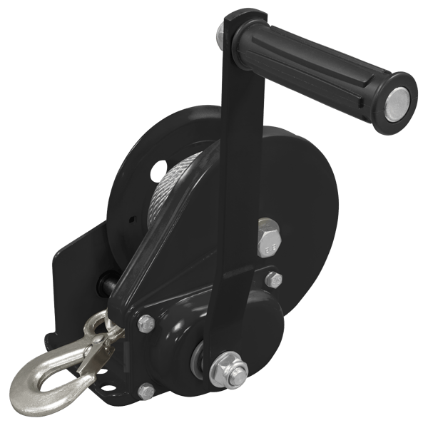 Geared Hand Winch with Brake & Cable 540kg Capacity