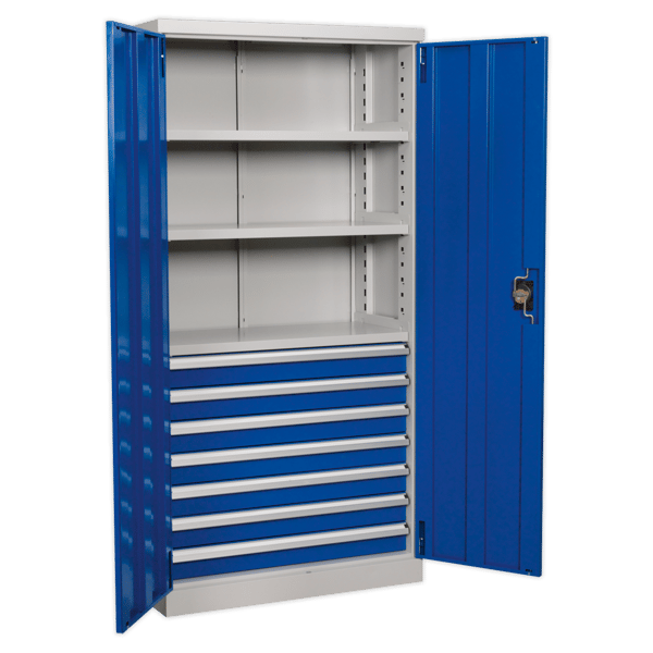 Industrial(TM) Cabinet with 7 Drawers & 3 Shelves 1800mm