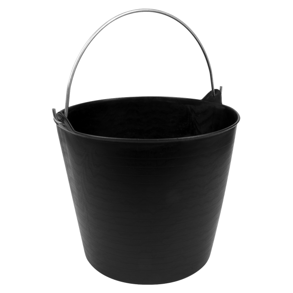 Heavy-Duty Flexi Tub 26L with Metal Handle - Black