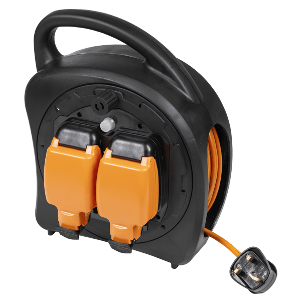 20m Weatherproof Extension Reel with Thermal Trip 2 x 230V