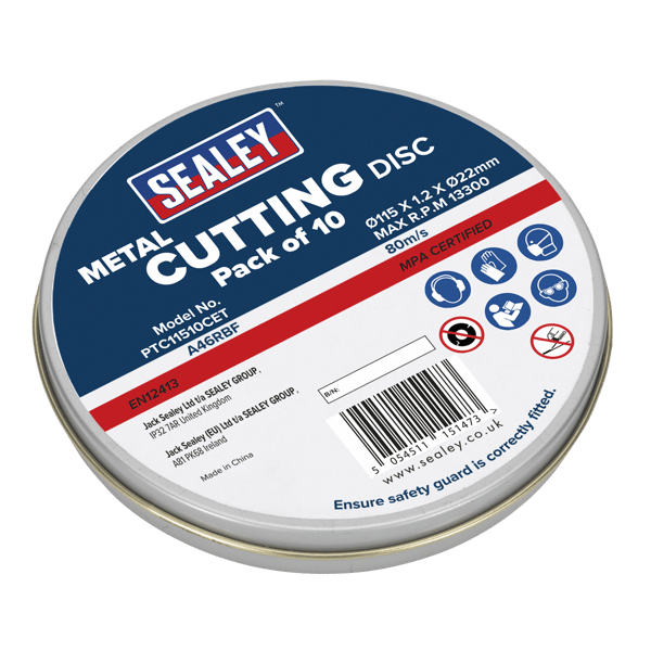 115 x 1.2mm Cutting Disc 22mm Bore - Pack of 10