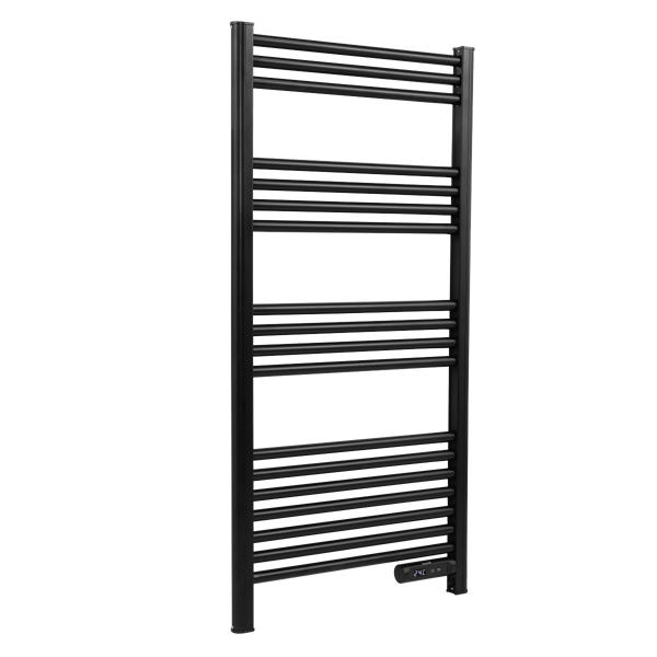 Baridi Electric Heated Towel Rail 1085 x 535mm with LED Display – Black