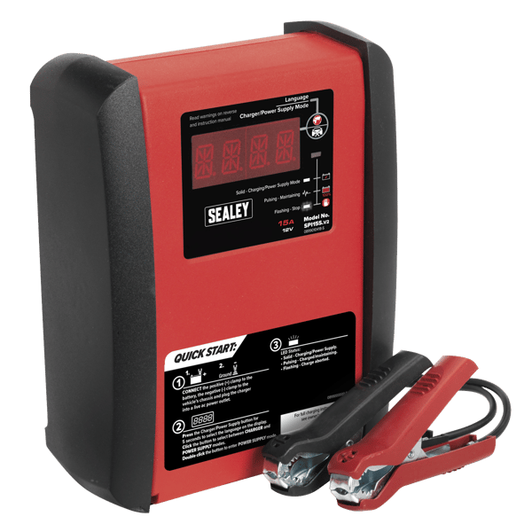 12V Intelligent Speed Charge Battery Charger/Maintainer 15A