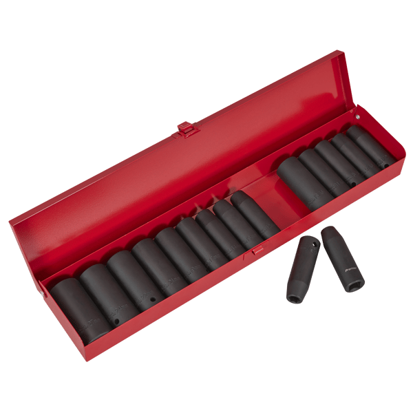Metric/Imperial Deep Impact Socket Set 1/2"Sq Drive 16pc