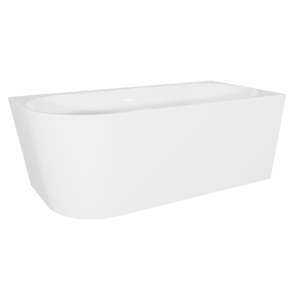 Baridi Right-Hand Corner Slim Rim Bath with Overflow System 160cm – Gloss White