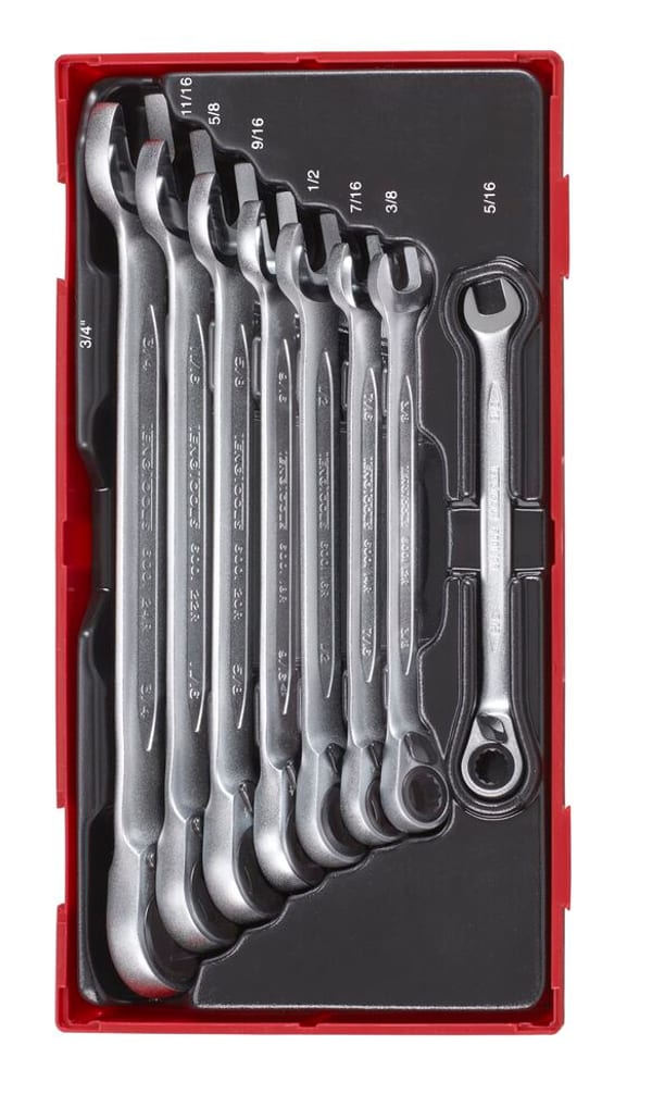 Spanner Set Combn AF Rev Ratchet 8pcs