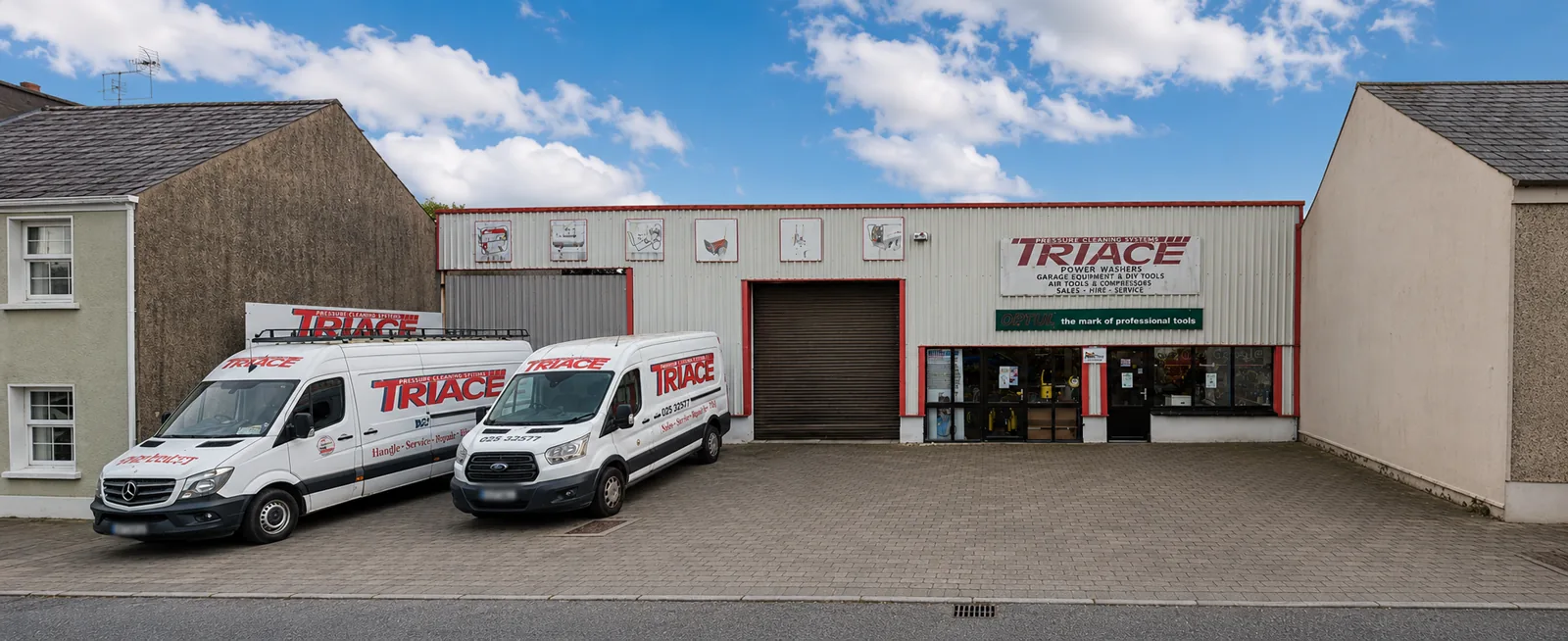 Triace storefront and delivery vans, Cork Road, Fermoy